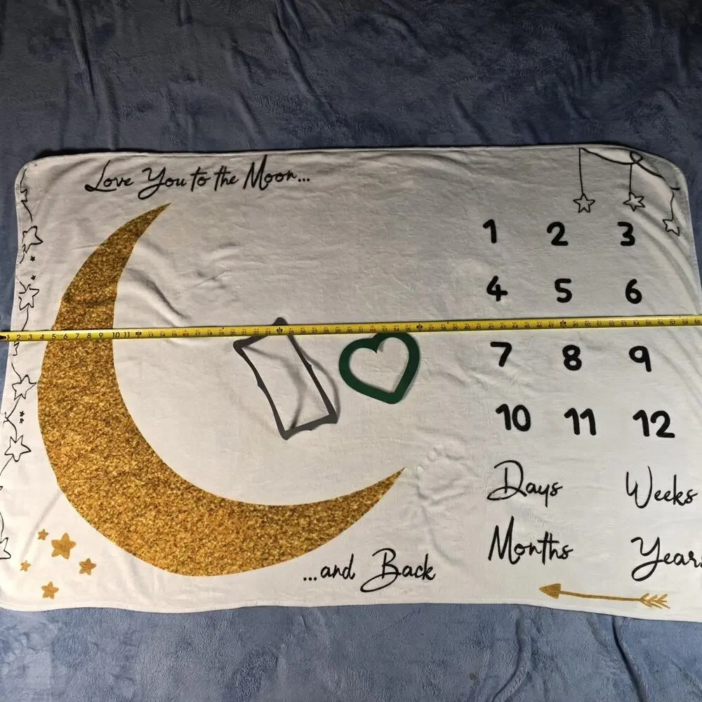 Baby Milestone Blanket 60x40 Love You to the Moon Monthly Photo Backdrop